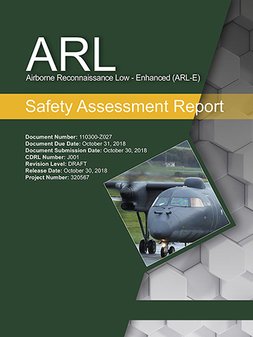 Front cover of an Airborne Reconnaissance Low-Enhanced (ARL-E) Safety Assessment Report